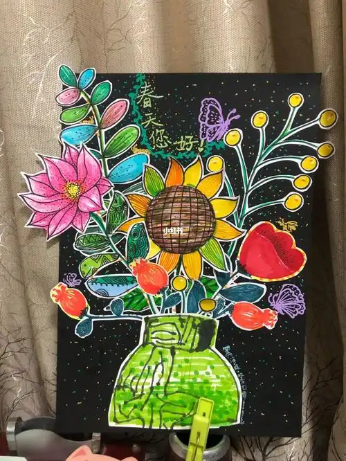 3岁儿童创意美术画手工制作春天