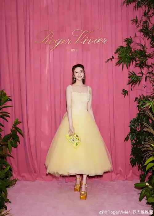 rv璀璨之夜#品牌挚友@ayla_沈月以 choc wedge 花钻高跟鞋搭配长裙