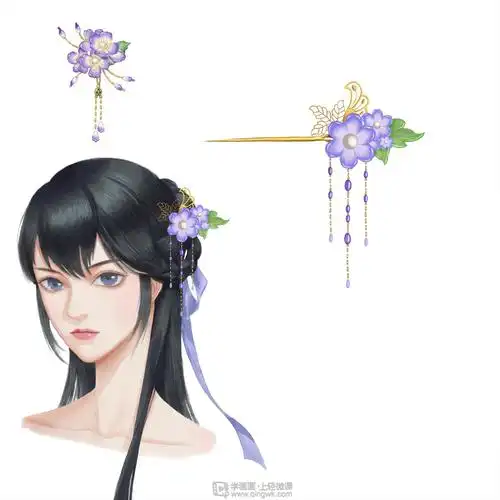 作业:古风人物头饰怎么画? - gf-4-236 时光 - 轻微课