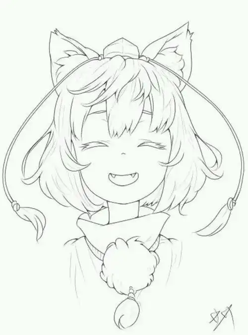 手绘插画线稿手稿黑白素材