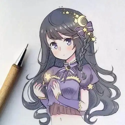 适合新手画的小清新二次元动漫美少女线条迷人看了就会会爱上