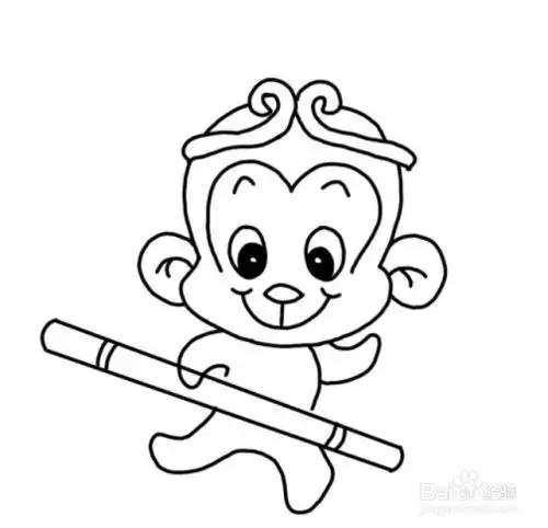 卡通孙悟空的简笔画