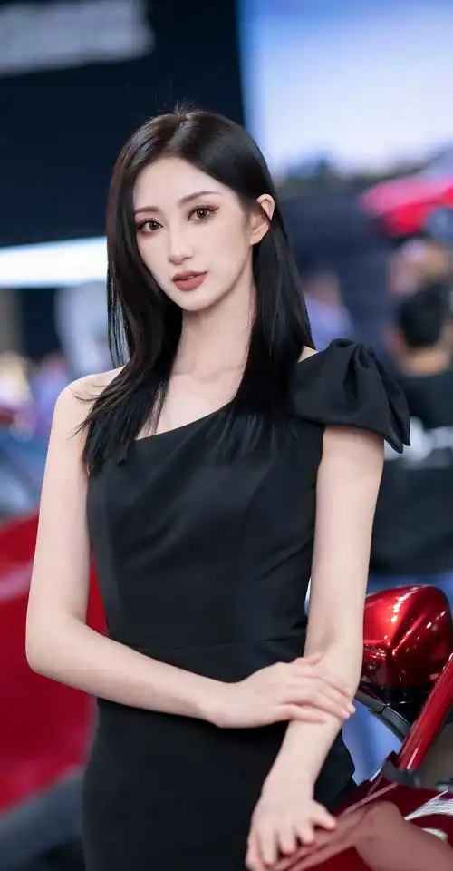 长直黑冷艳女神手机壁纸