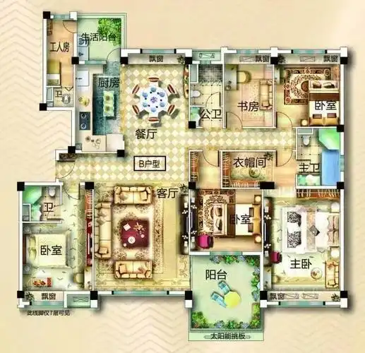 经典的大平层户型:配置空中花园