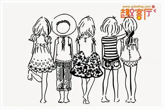 简笔画背面儿童人物