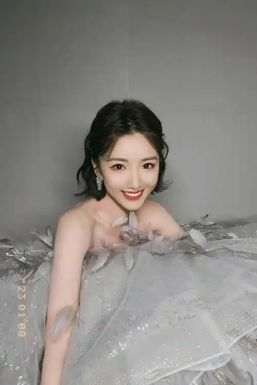 毛晓彤银色羽毛梦幻蓬蓬裙红毯造型,漂亮精致得像银河里的小仙女_玫瑰