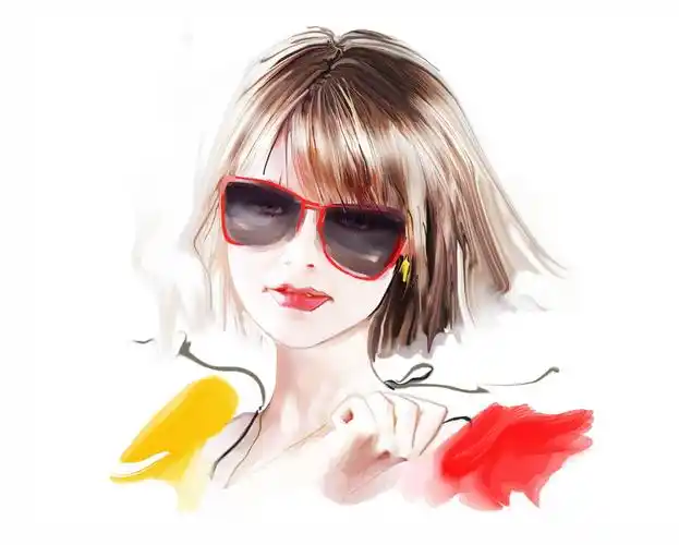 美丽的女孩戴一副眼镜