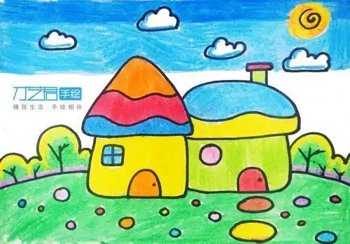 房子和草地的简笔画带颜色 简笔画图片大全-蒲城教育文学网