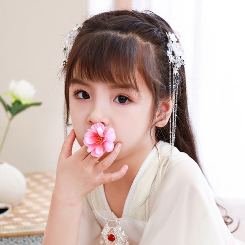 汉服头饰儿童女童古风发饰超仙流苏步摇假发造型小女孩饰品配饰