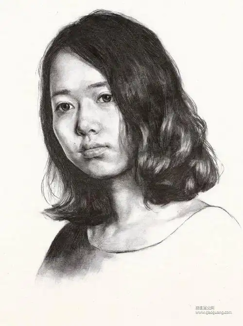 线性素描头像素材图,一组优秀的素描头像作品