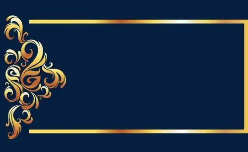 线条简约金色欧式花纹边框免扣装饰元素