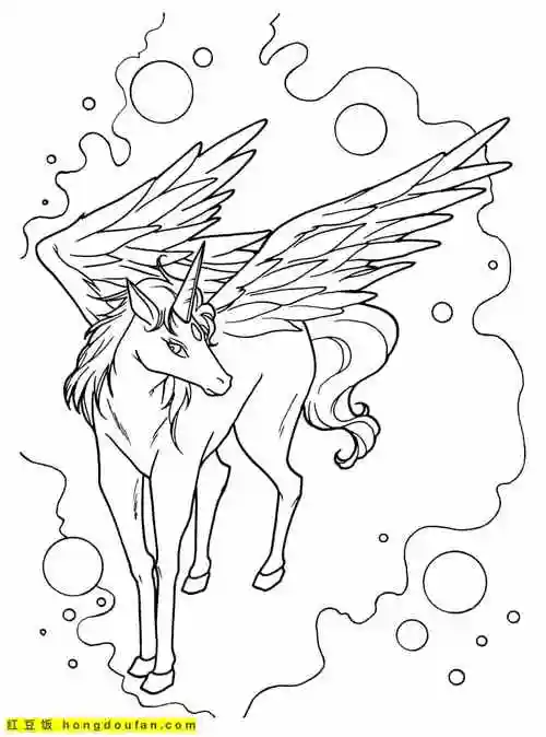 11张成人和孩子们都喜欢的独角兽卡通冒险涂色图片