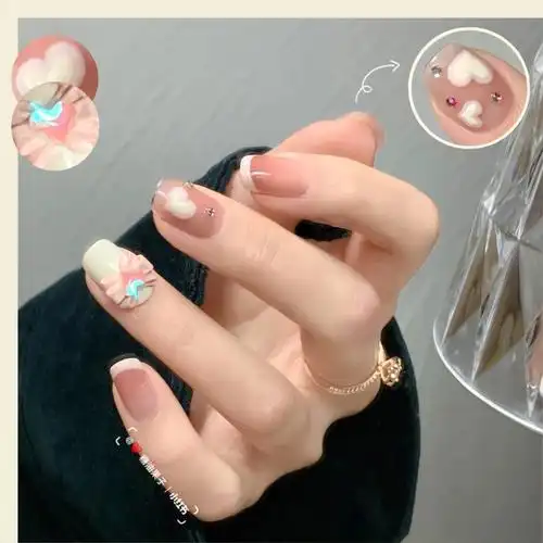 美少女战士少女奶油粉爱心美甲