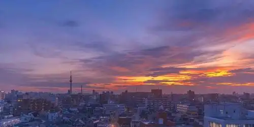 日本清新迷人黄昏风光