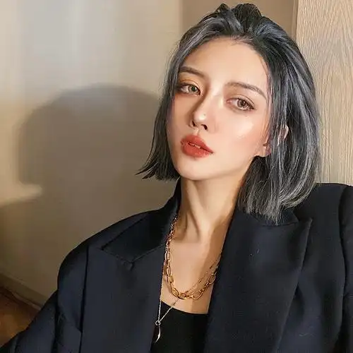 2021新款奶奶灰染发膏灰色染发剂蓝灰色流行色自己在家染头发 奶奶灰