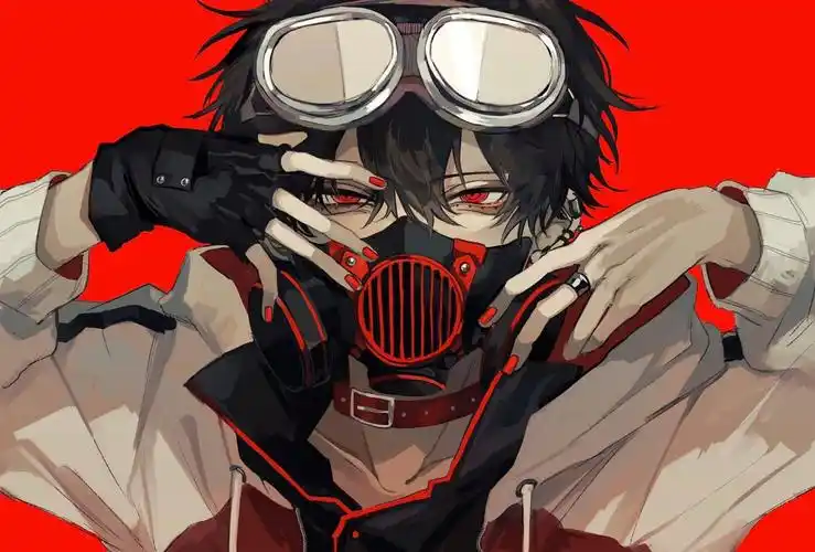 病娇系少年插画,风格诡异又可爱