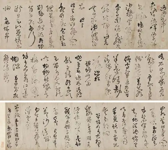 王铎159216521632年作草书诗卷手卷水墨纸本