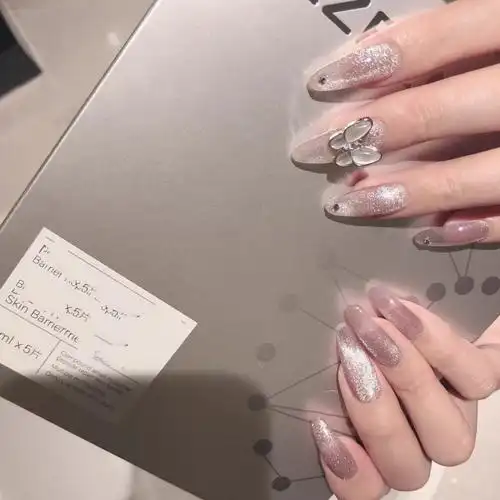 法式指甲款式美甲贴片ins风高级成品夏天穿戴甲2021新款防水可拆