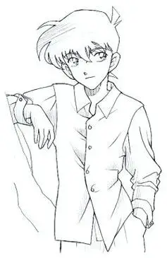 工藤新一的帅气简笔画