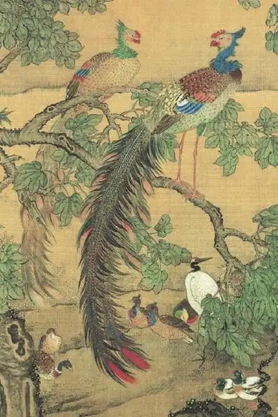 清乾隆 沈铨 《百鸟朝凤图卷》(局部).jpg