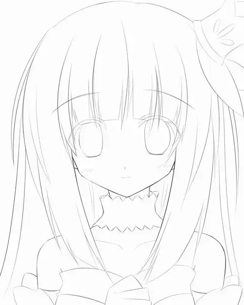 线稿动漫素描速写铅笔画黑白