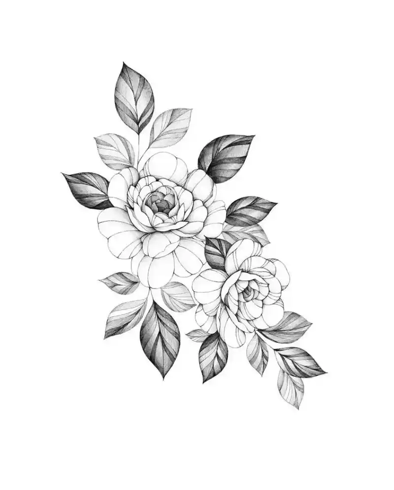 素花纹身手稿分享.