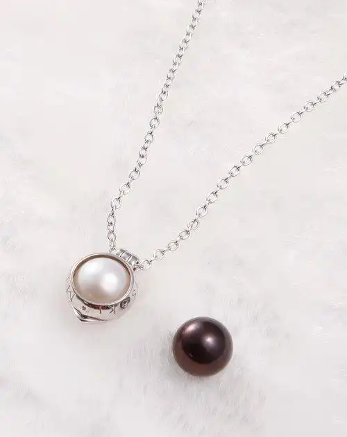 饰品贵重专场misaki 银色珍珠吊坠项链(配两色珍珠)