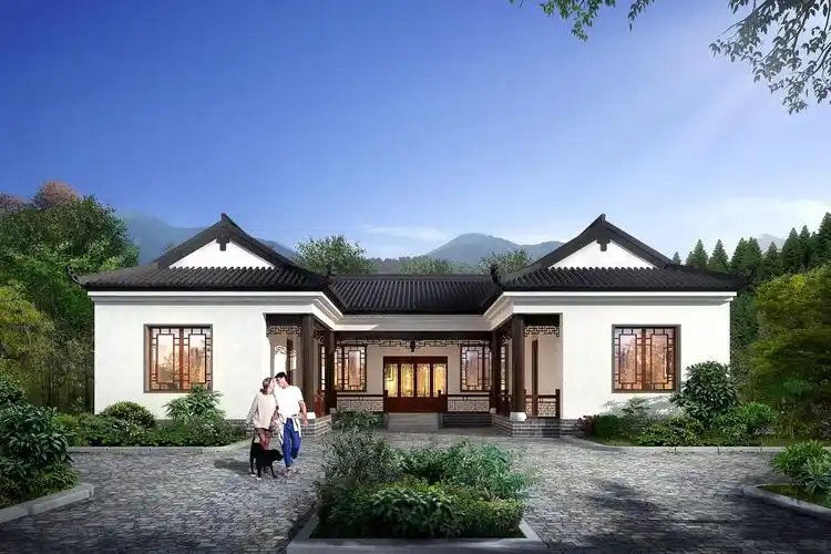 农村建房图纸:带院子中式别墅,30万建一栋,城里人羡慕不来的田园苫铑