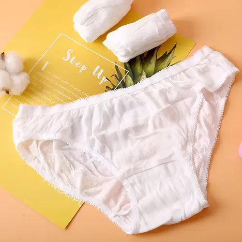 棉森纯棉一次性内裤 女性经期孕期前后出差旅行免洗5条独立包装