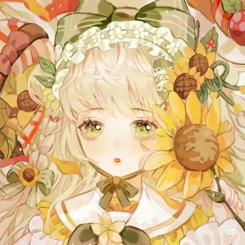 金黄色系美少女头像