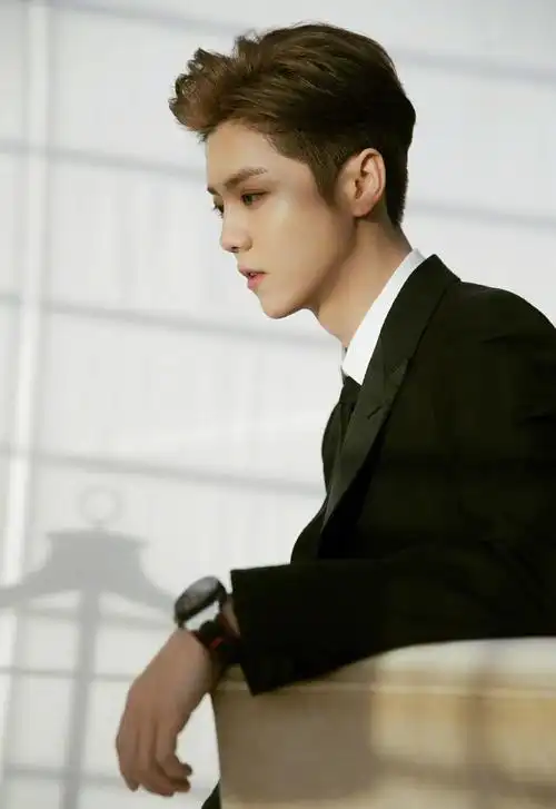 鹿晗华表奖黑色西装帅气图片