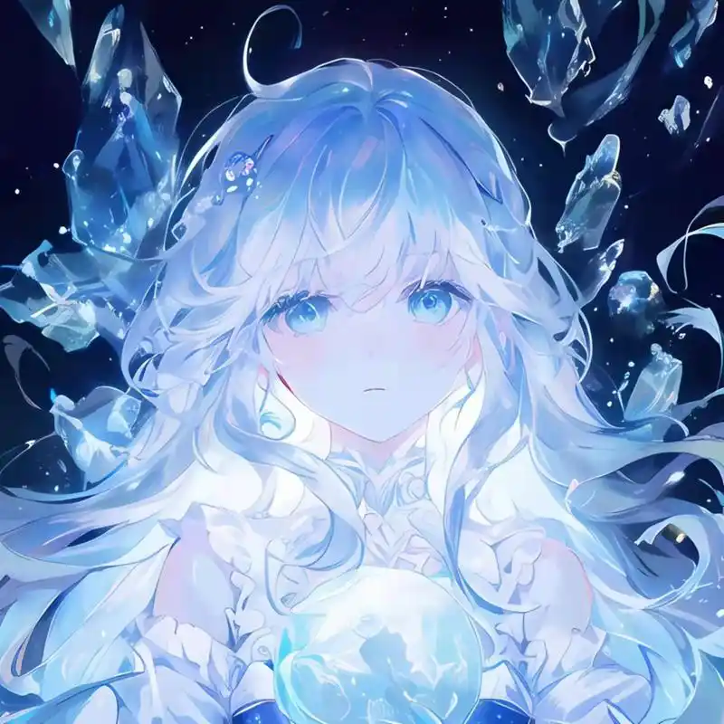 冰蓝色系动漫头像