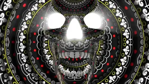 3d万圣节恐怖骷髅4k背景