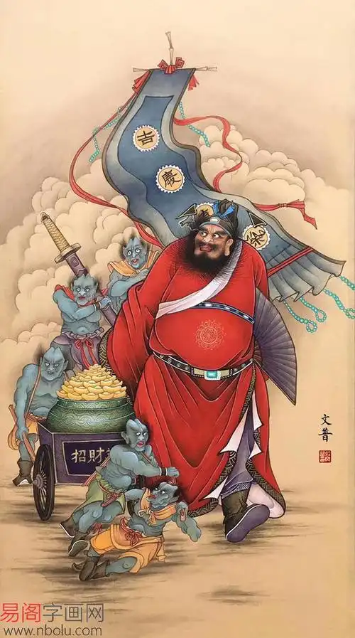 最适合挂在客厅的画,钟馗画送福送财镇宅|易阁|祈福_网易订阅