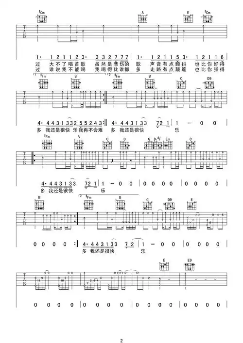 刘惜君我很快乐吉他谱