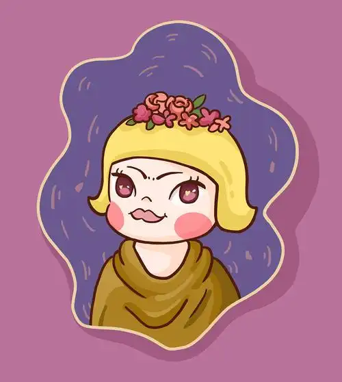 q版卡通世界名画人物系列插画