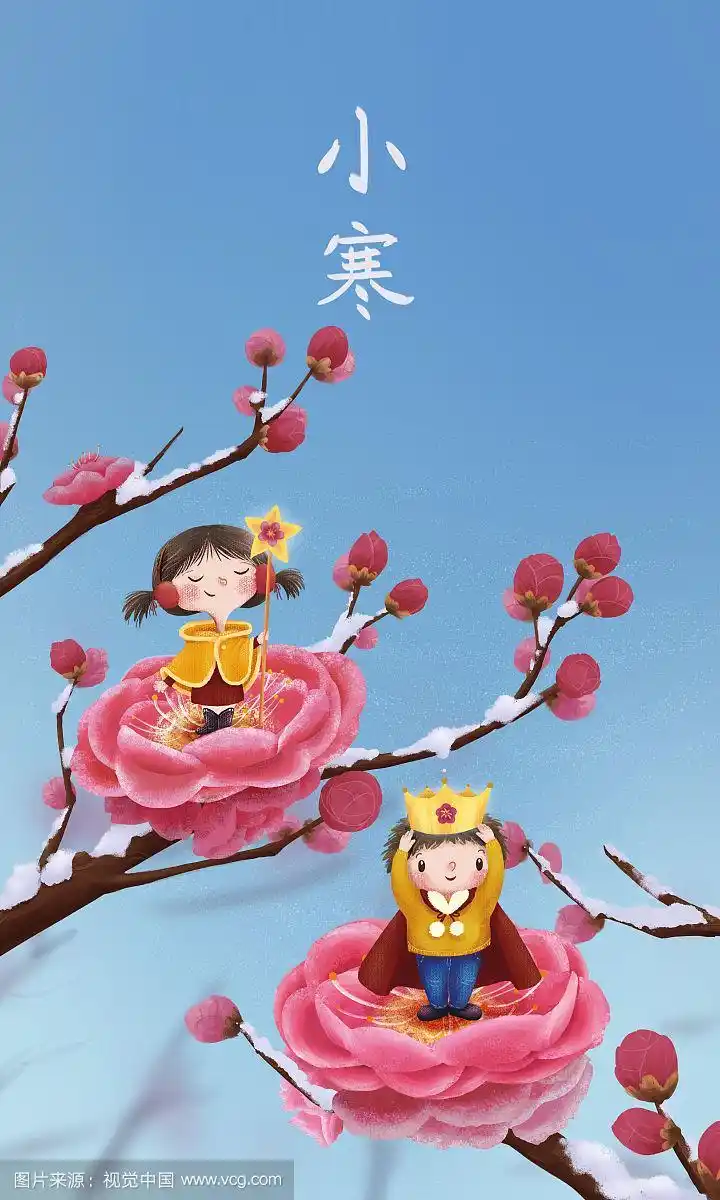 二十四节气插画-小寒(竖)