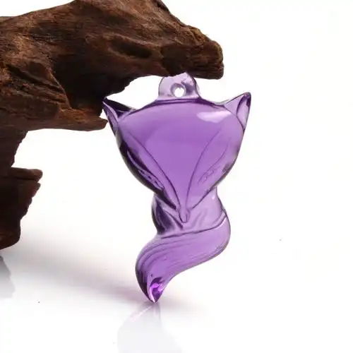 如霞 天然紫水晶狐狸吊坠 正品 长尾狐狸挂坠项坠 多款 东海水晶