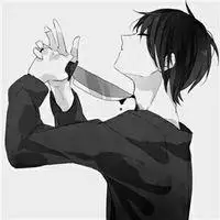 动漫黑白头像拿刀的_微信头像图片大全