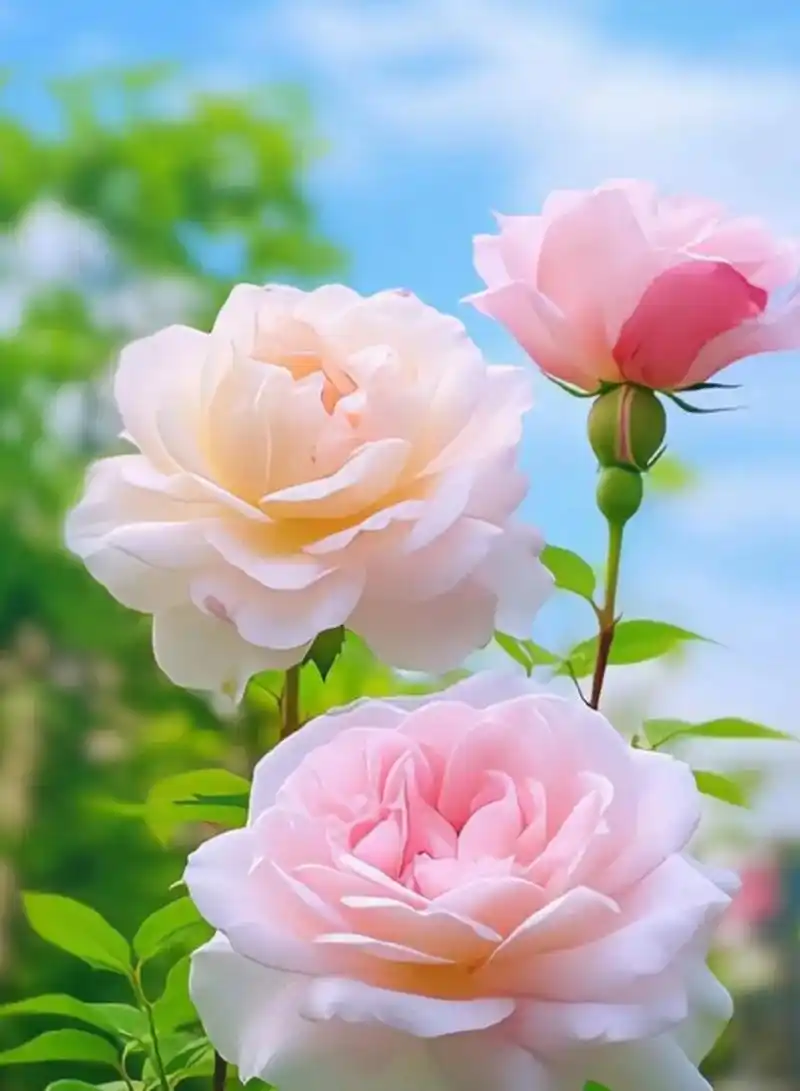 唯美风景分享:蓝天下绽放的月季花,美到心动! 67