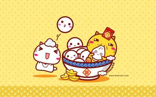 哈咪猫喜气洋洋迎新年电脑壁纸