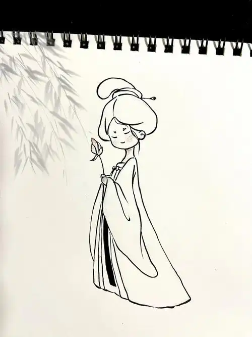 你可愿许我一世情长#画画  #画个简笔画  #简笔画教程  #古风插画