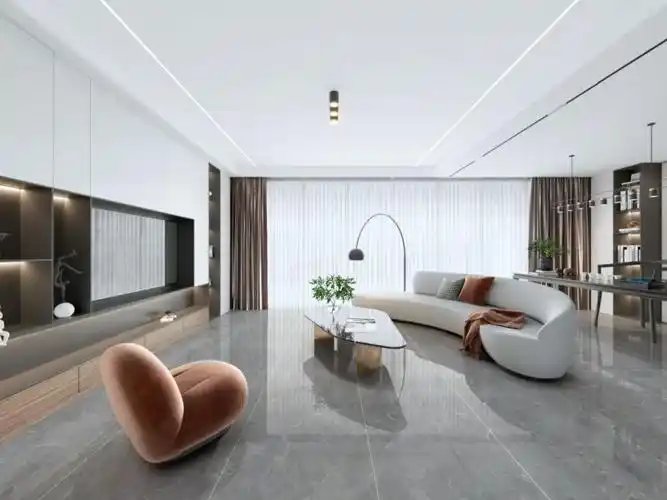 裕景陶瓷新品7501500mm通体大理石瓷砖自然石纹装修效果图