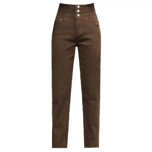 咖啡色裤子子女春秋显瘦百搭薄款女裤2021新款休闲裤