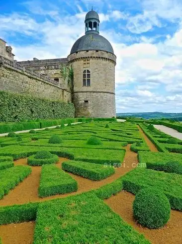 花园, 豪特福特, 庄园, 法国, 中世纪, 城堡(garden, hautefort