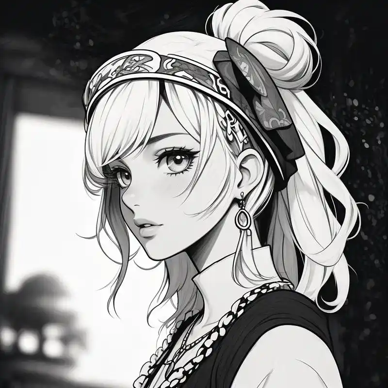 黑白素描动漫女生头像95 有谁能拒绝这种动漫素描头像呢?