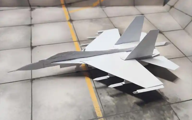 [纸飞机系列] 苏-30mkk战机 纸飞机手工成品展示