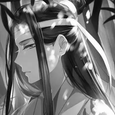 漫画古风男生头像黑白高清图片