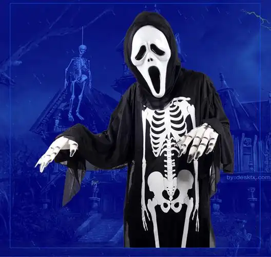 cos套装万圣节儿童服装男童女童大人恐怖衣服鬼衣服僵尸服饰儿童鬼衣