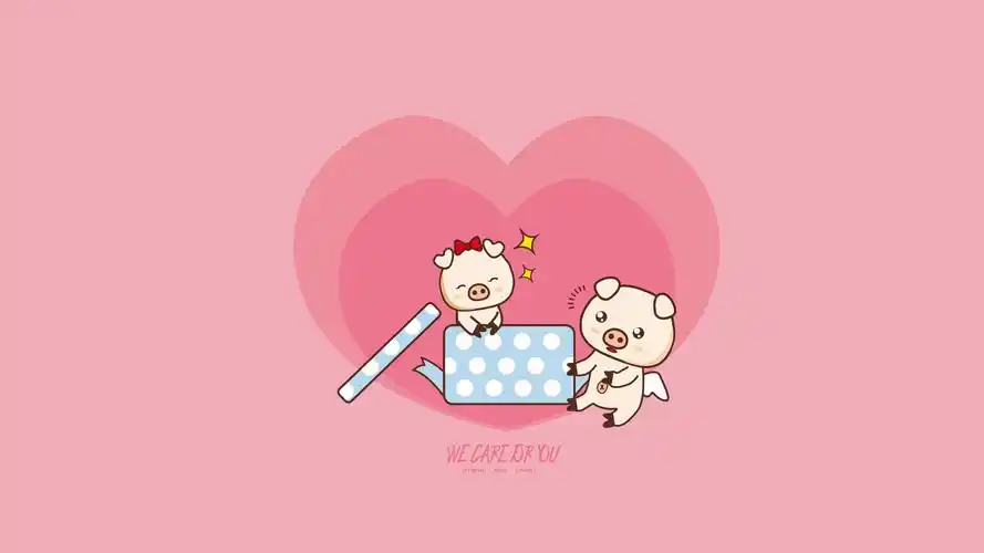 可爱的卡通哼哼小猪图片桌面壁纸